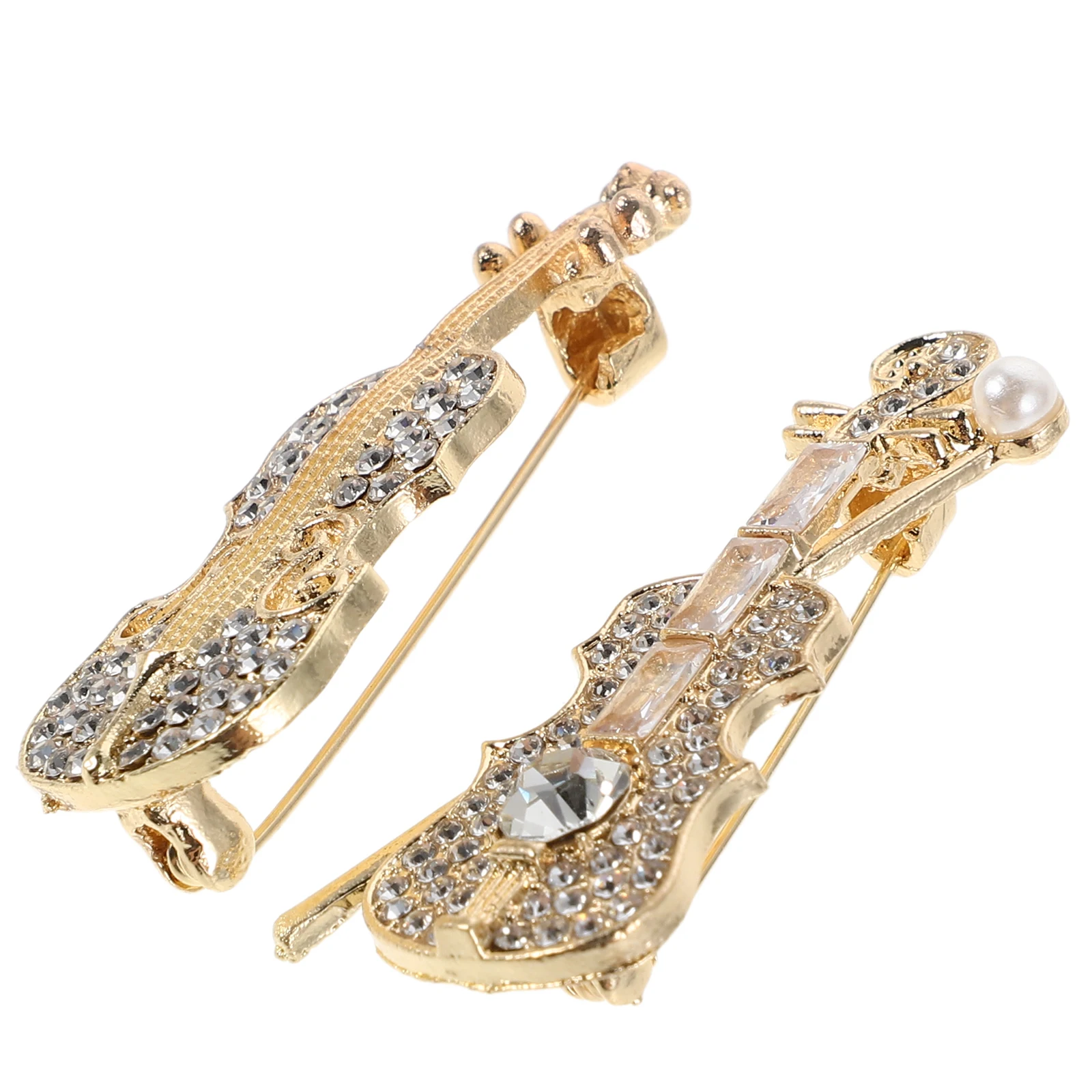 

2 Pcs Musical Theme Brooch Brooches for Clothing Violin Pendant Lapel Pin Corsage