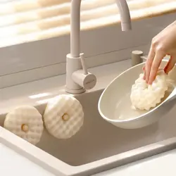 Cleaning Sponges With Storage Holder Reusable Kitchen Brush Non-stick Oil Washing Cloths Rags Scouring Pads Clean Tools