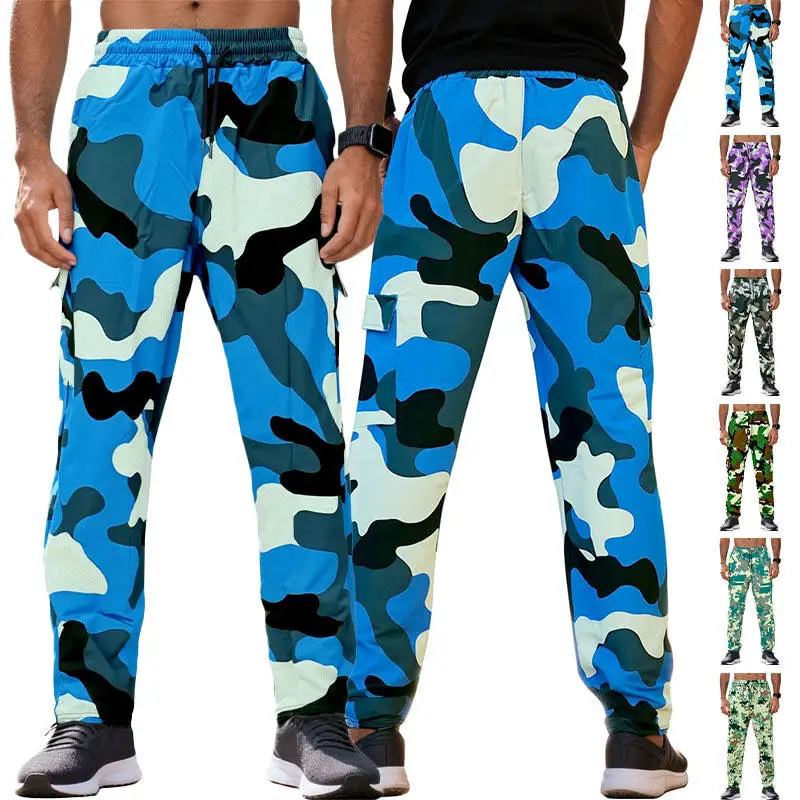 

Autumn Winter Printed Loose Casual Sports Running Pants Trousers Weave ket Straight Leg mid Waist Corduroy Men's Leisure