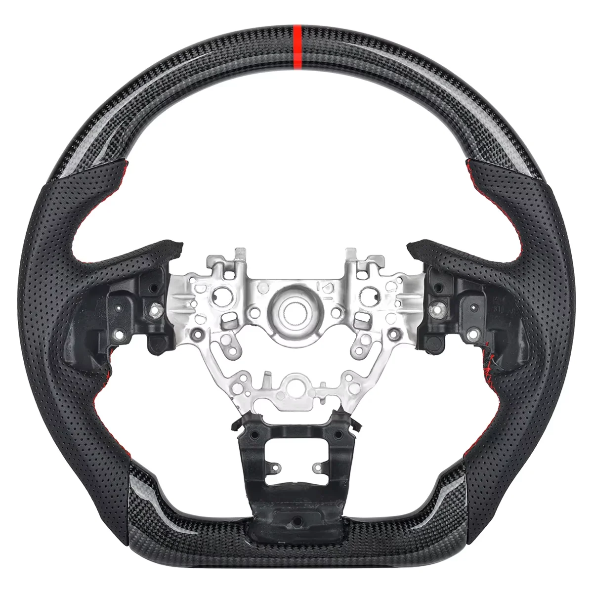 

Real Carbon Fiber Steering Wheel For Subaru Forester WRX Legacy 2023+ Subaru Impreza Forester 2020+ Perforated leather D-shape