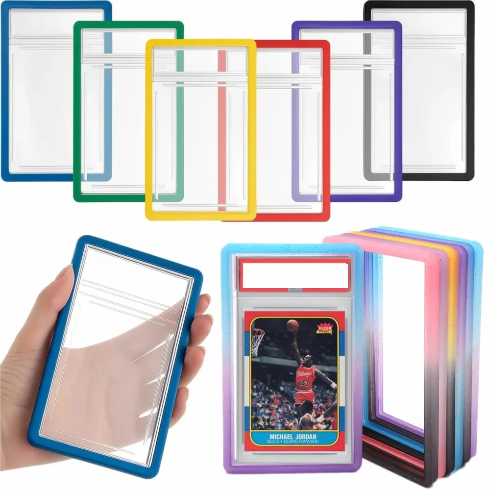35PT Grade Graded Card Slab Gradient Silicone TPU Bumper Case Guard Protector For Sports Game Card Display Sleeves Skin
