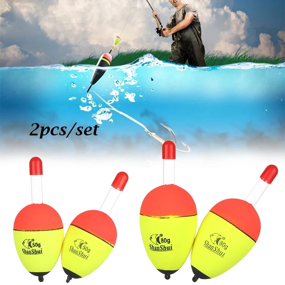 2pcs 5/8/10/15/20/30/40/50/60g EVA  Fishing  Float Light Stick Foam Plastic Bobber Sea Rock Fishing Striking Floats