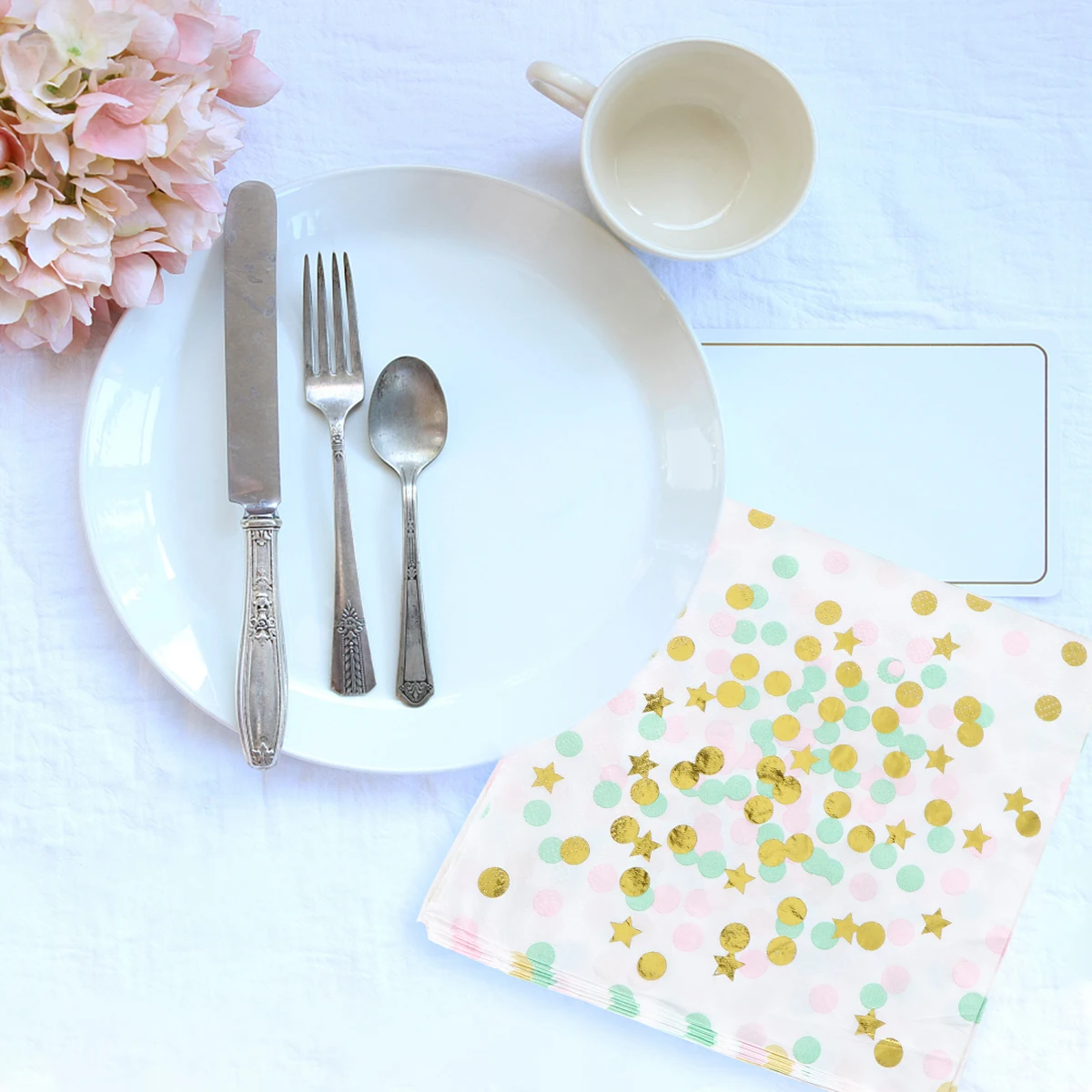 

20Pcs Disposable Paper Napkins Gold Foil Printed Tissue Highly Absorbent Durable for Wedding Birthday Party Christmas Dinner