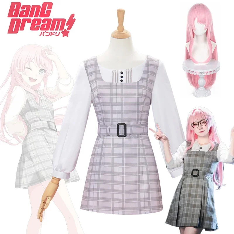 

BanG Dream Anon Chihaya Cosplay Costume Wig It's MyGO Anime Sweet Dress Uniform Halloween Party Girls Women