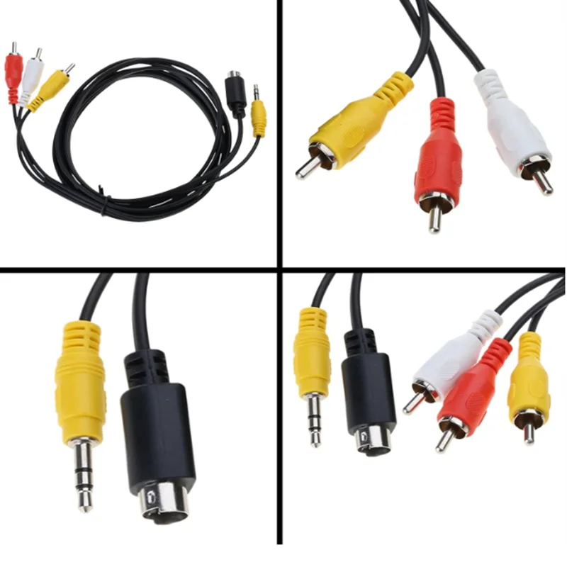 

S-Video 4Pin with 3.5mm (1/8 inch) TRS Stereo Audio Male Plug to 3 RCA Male Composite Adapter Converter Video Cable PC to TV -