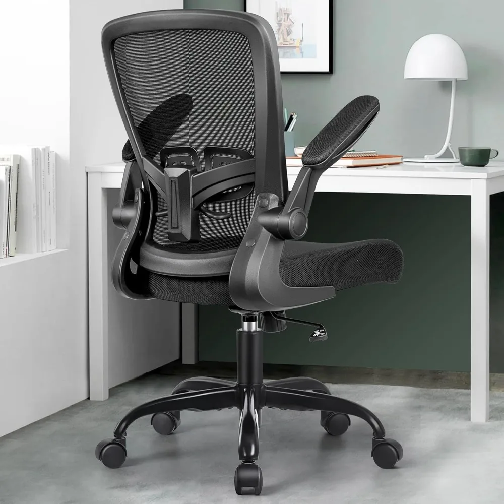 

Office Chair Ergonomic Desk Chairs with Adjustable Lumbar Support and Height, Home Work Use (Black) Comfy Breathable Mesh Chair