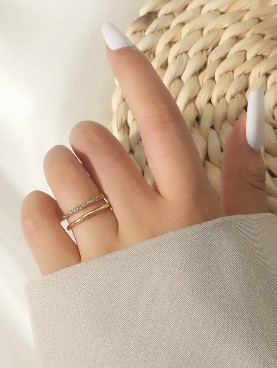 

Cubic Zirconia Stackable Cuff Ring For Women