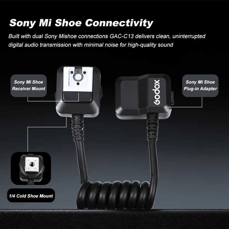 Godox GAC-IC13 /IC4 소니 MI 핫슈 마이크용 오디오 어댑터 연장 케이블 ECM XLR-k3m 어댑터 디지털 아날로그용