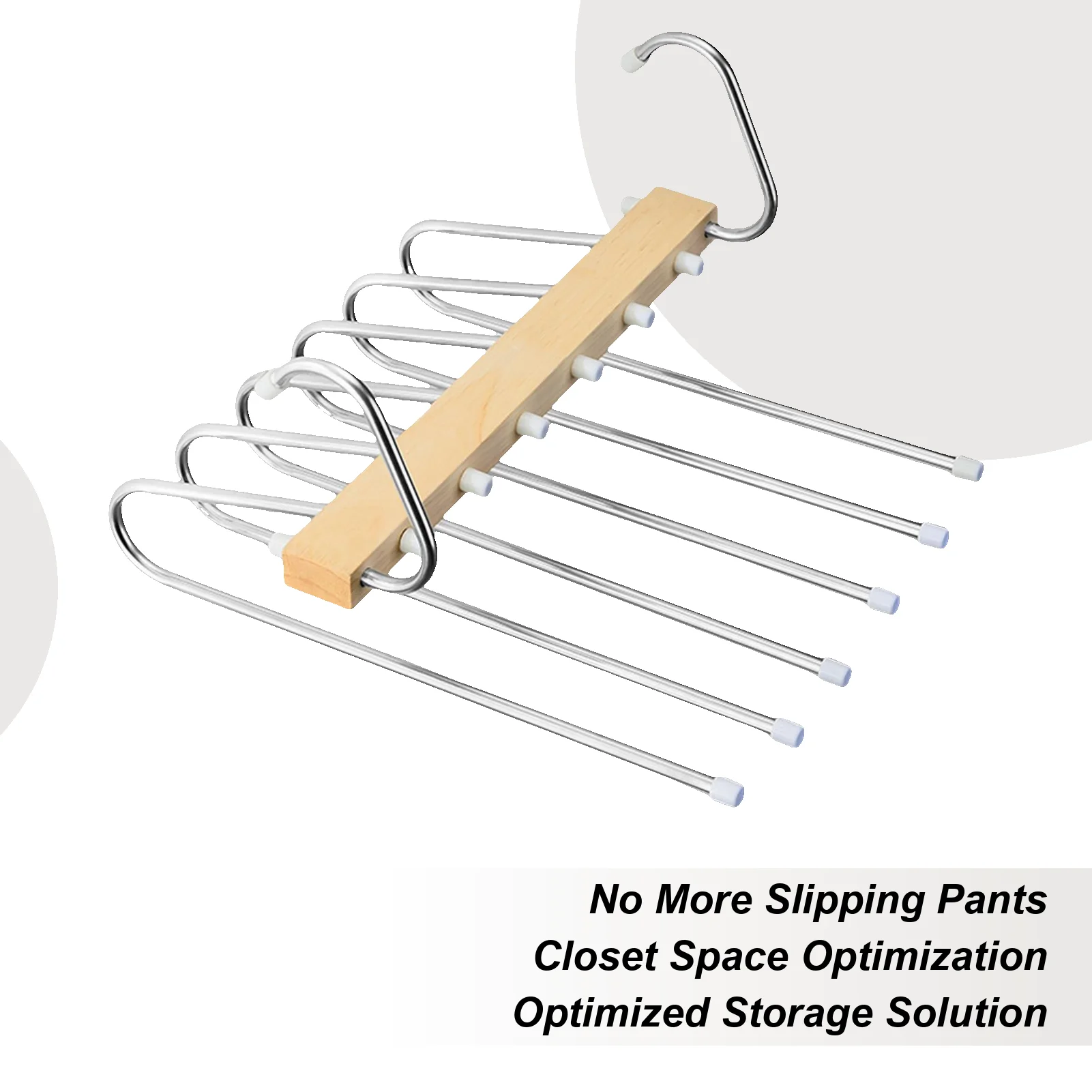 Space-Saving Pants Hangers 6 Tier Space Saver Hangers for Pants Anti-Slip Design Home Wardrobe Organization for Leggings Skirts