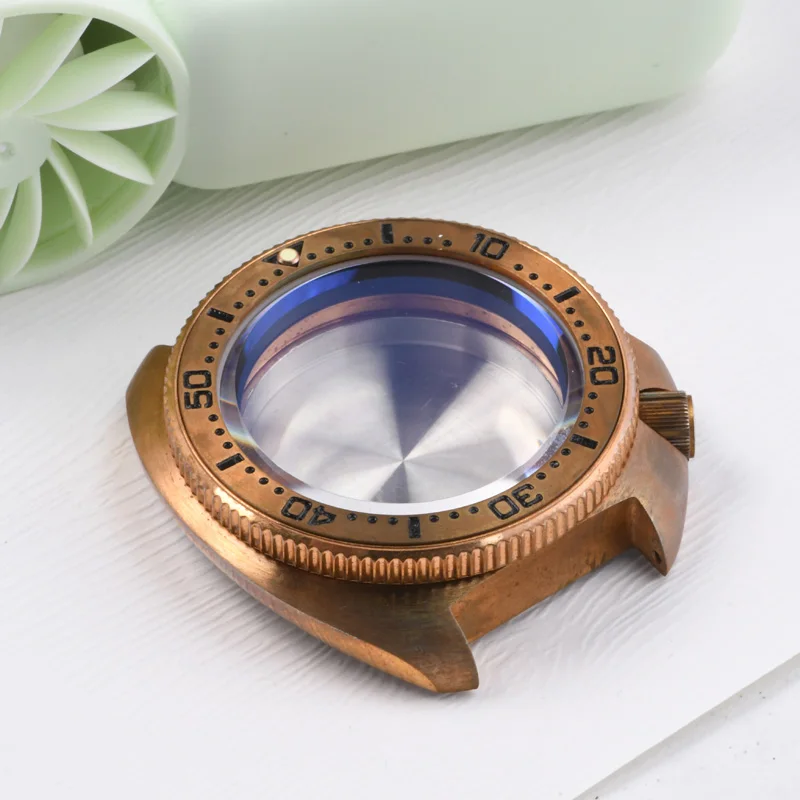 Bronze Abalone Diving Watch Case C3 Luminous Sapphire Glass Watch Case for NH35/NH36 Automatic Movement 4.2 O'clock 44mm