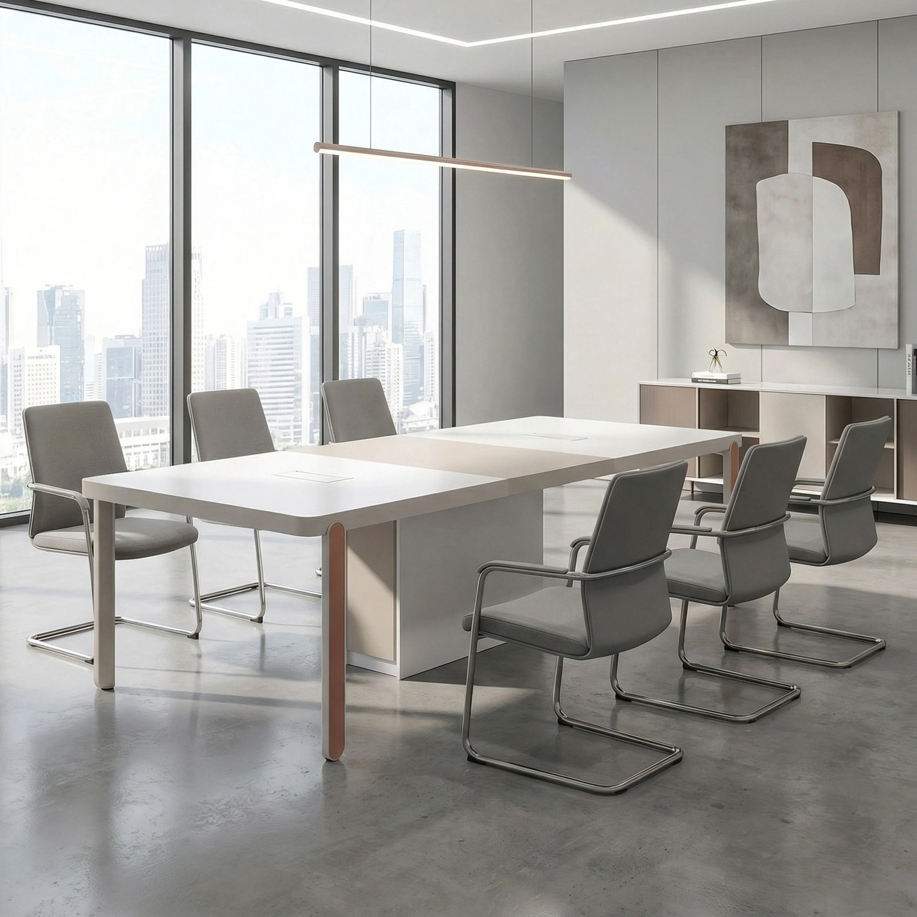 #￥Minimalist Multi-Seat Conference Table Person Capacity for Corporate Team Meetings & Departmental Discussions
