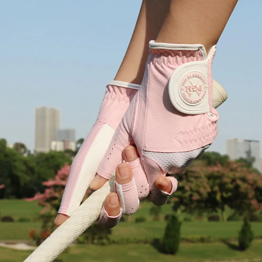 PGM Damen Fingerlose Golfhandschuhe Ein Paar Offenes Fingerdesign Golfhandschuhe für Damen Atmungsaktiv Schweißabsorbierend – Detail 13