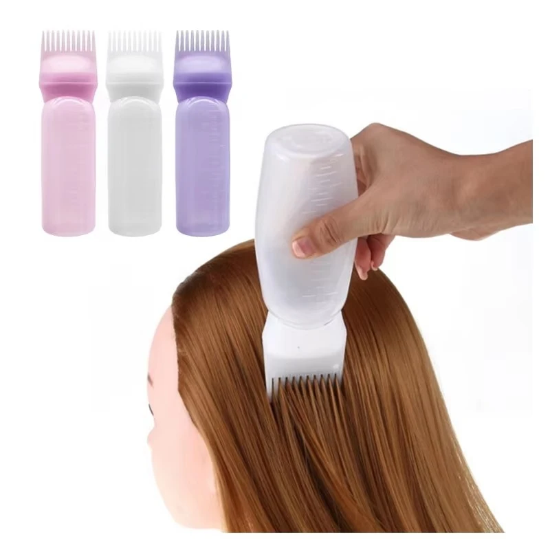 1/2/5pcs 120ml Multicolor Plastic Hair Dye Refillable Bottle Applicator Comb Dispensing Coloring Hairdressing Styling Tool