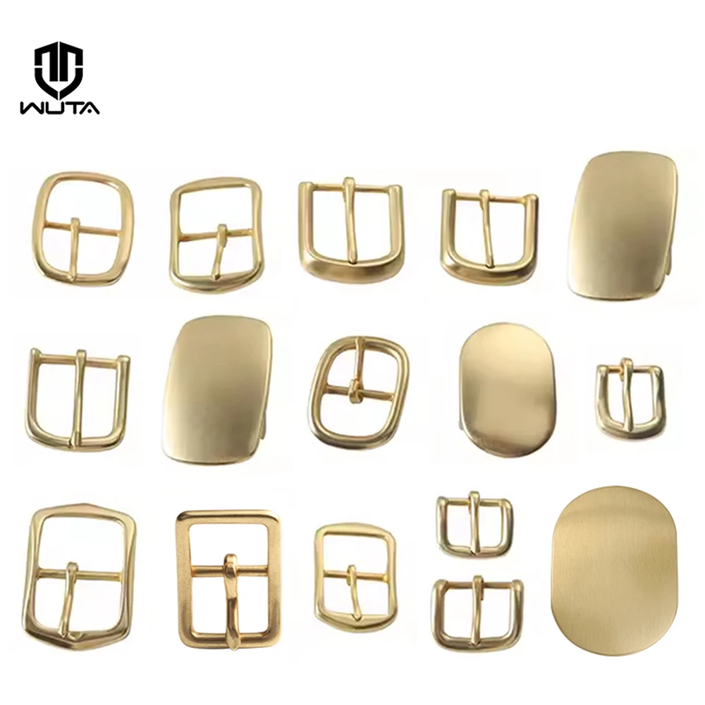 WUTA High Quality Solid Brass Belt Buckle Pure Copper Women Men\'s Pin Buckle Manual DIY Leather Craft Hardware-Various Size