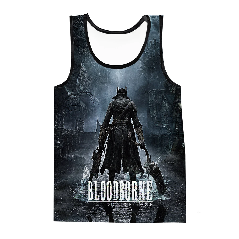 New Bloodborne Game 3D Print Tank Tops Men's Fashion Streetwear Oversized Sleeveless Tank Top Bodybuilding Gym Vest Man Clothing