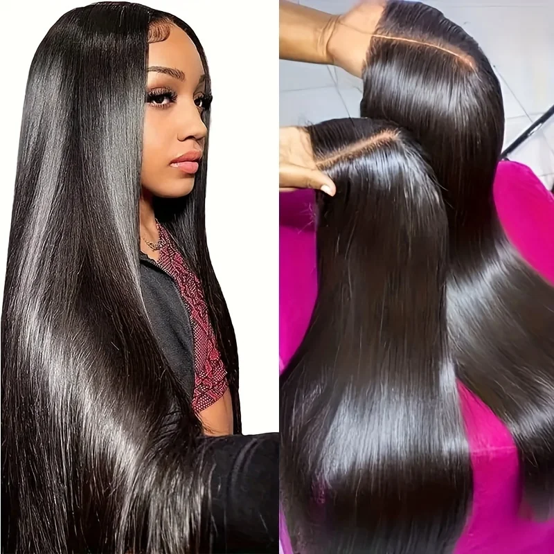 

36 42 дюйма 250% Плотность Bone Straight 13X6 Hd Парик фронтальной части шнурка 13X4 Прозрачный фронт шнурка Предварительно выщипанные 100% человеческие волосы для женщин