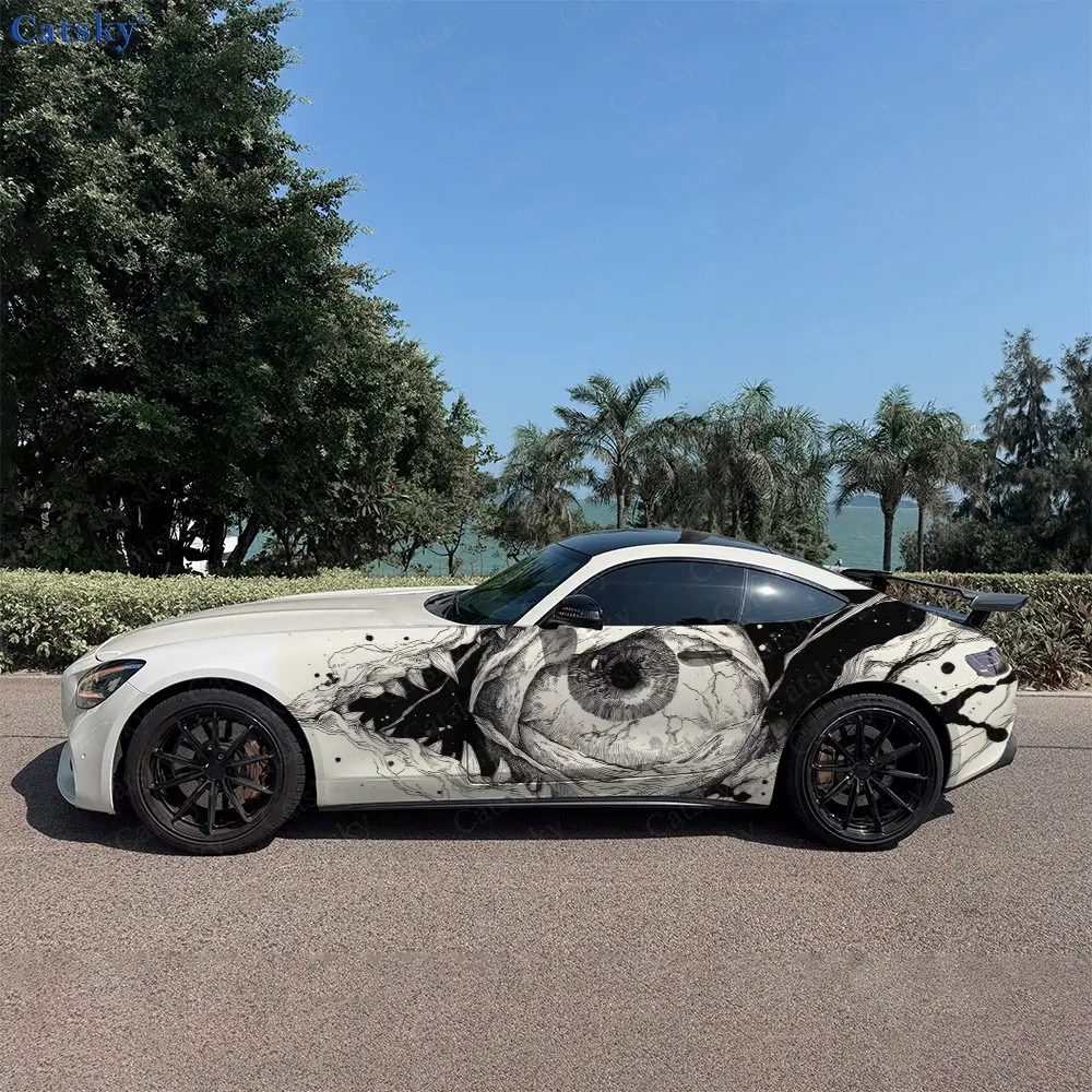 2pcs Bandaged Eye Dark Vibe, Durable, Fade-resistant, Enhance Vehicle Aesthetics With Bold Artistic Design Car Vinyl Wraps