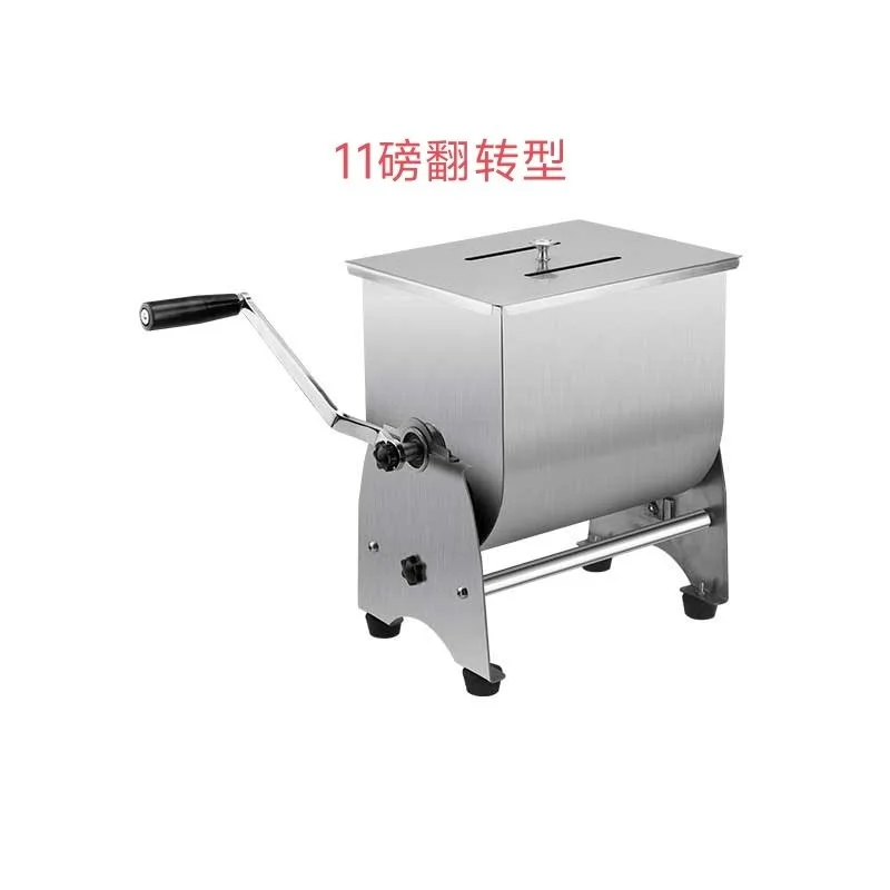 Manual Meat Filling Mixer Stainless Steel Desktop Sausage Meat Mixing Machine Flip Fixed Type Commercial Food Blender