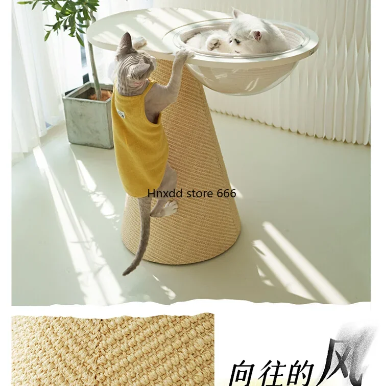 Cat scratching column climbing frame, imported wear-resistant sisal space capsule