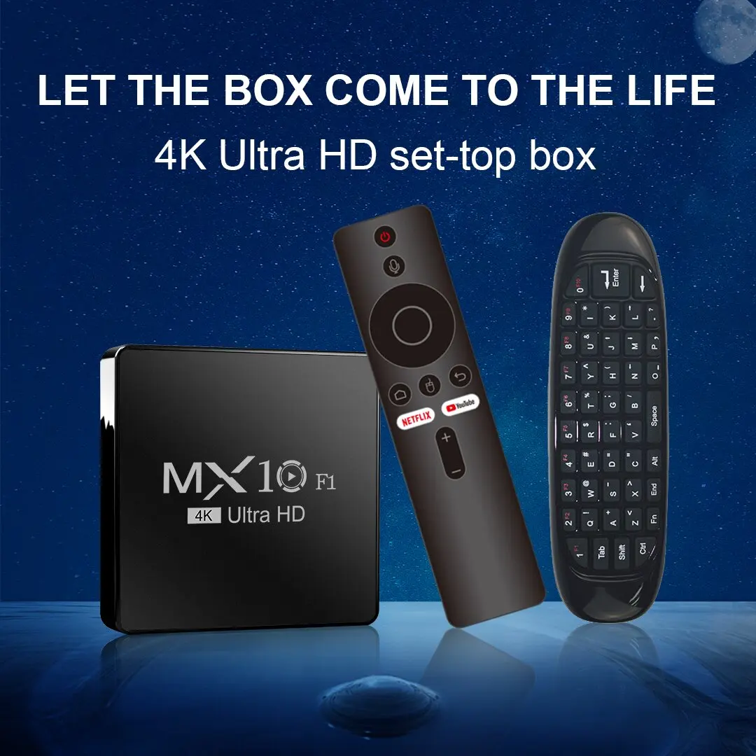 Terbaru Android 13 TV Box Allwinner H313 Chip Quad Core MX10-F1 TV Box 2G RAM 16G ROM Dual WiFi Harga Rendah Set Top Box
