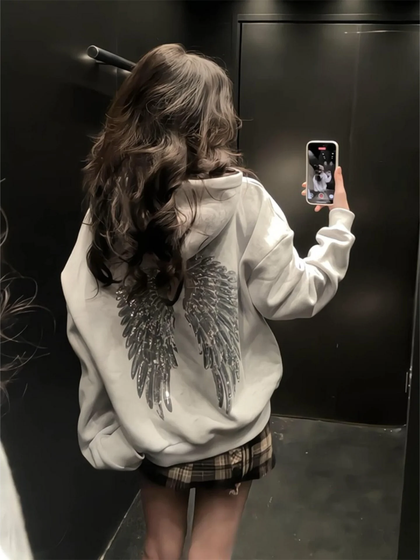 

Утепленная флисовая толстовка с вышивкой в виде крыльев, зимняя куртка, молодежная модная уличная одежда, Cleanfit, верхняя одежда для пар