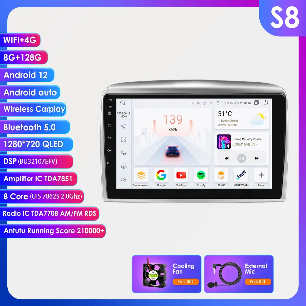 Carplay Android Auto Auto Intelligente systemen Voor Lancia Ypsilon 2006 - 2020 Autoradio GPS-navigatie Stereo 7862 Octa Core Multimedia Speler