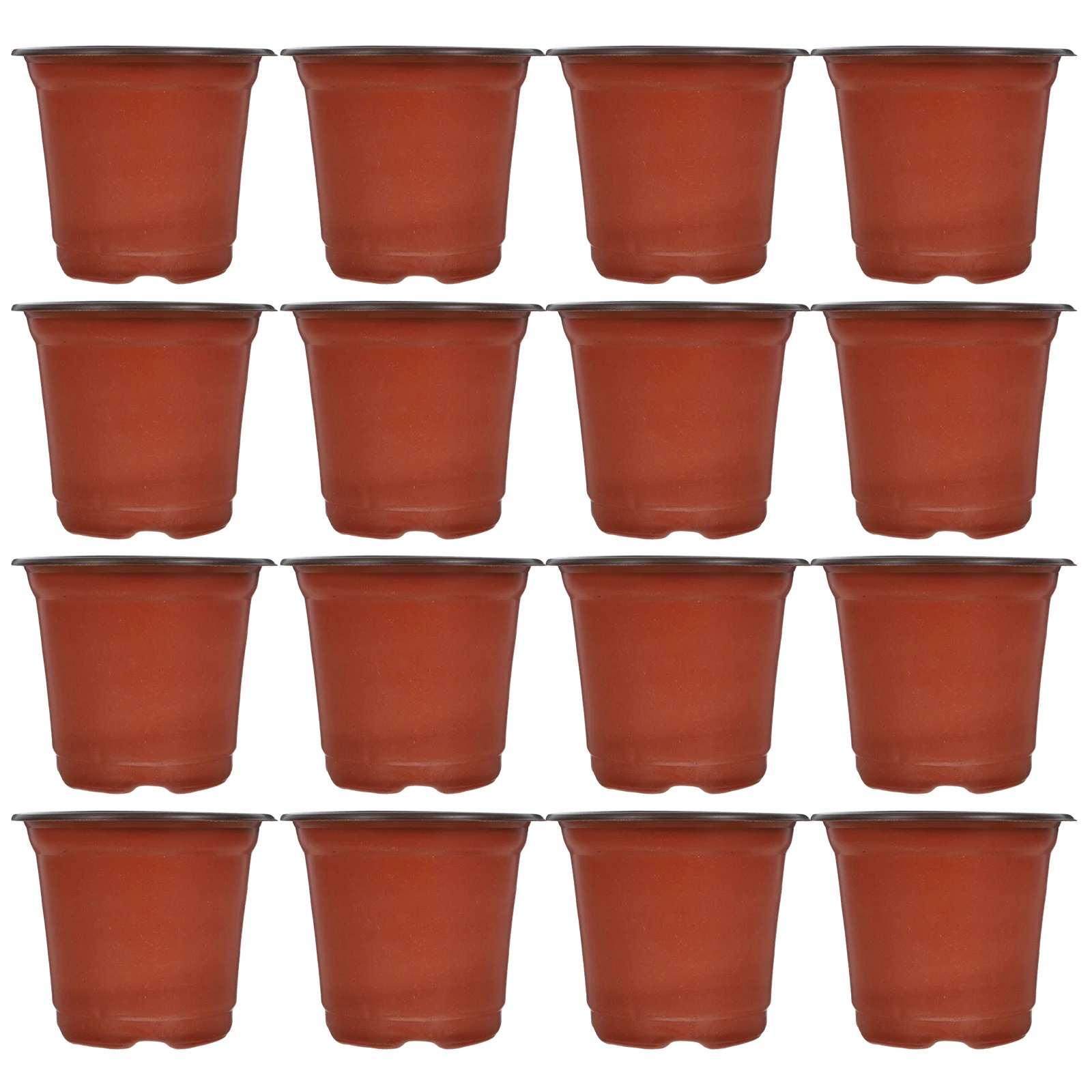 

50PCS Plastic Flowerpot Creative Breathable Flower Pot Succulents Flower Pot Basin Pot - Diameter 100mm (Brown)