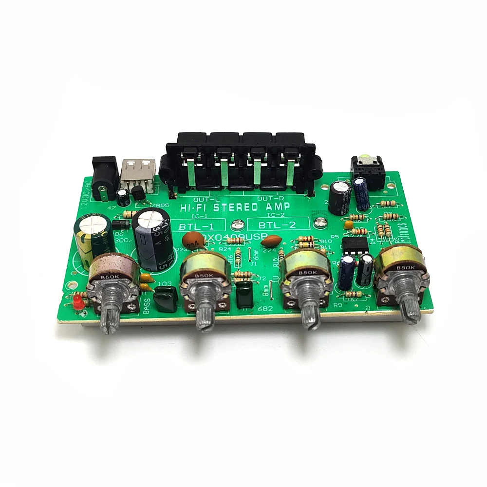 2.0 USB Charging Car Computer DIY Power Amplifier Board DC12V 25W+25W