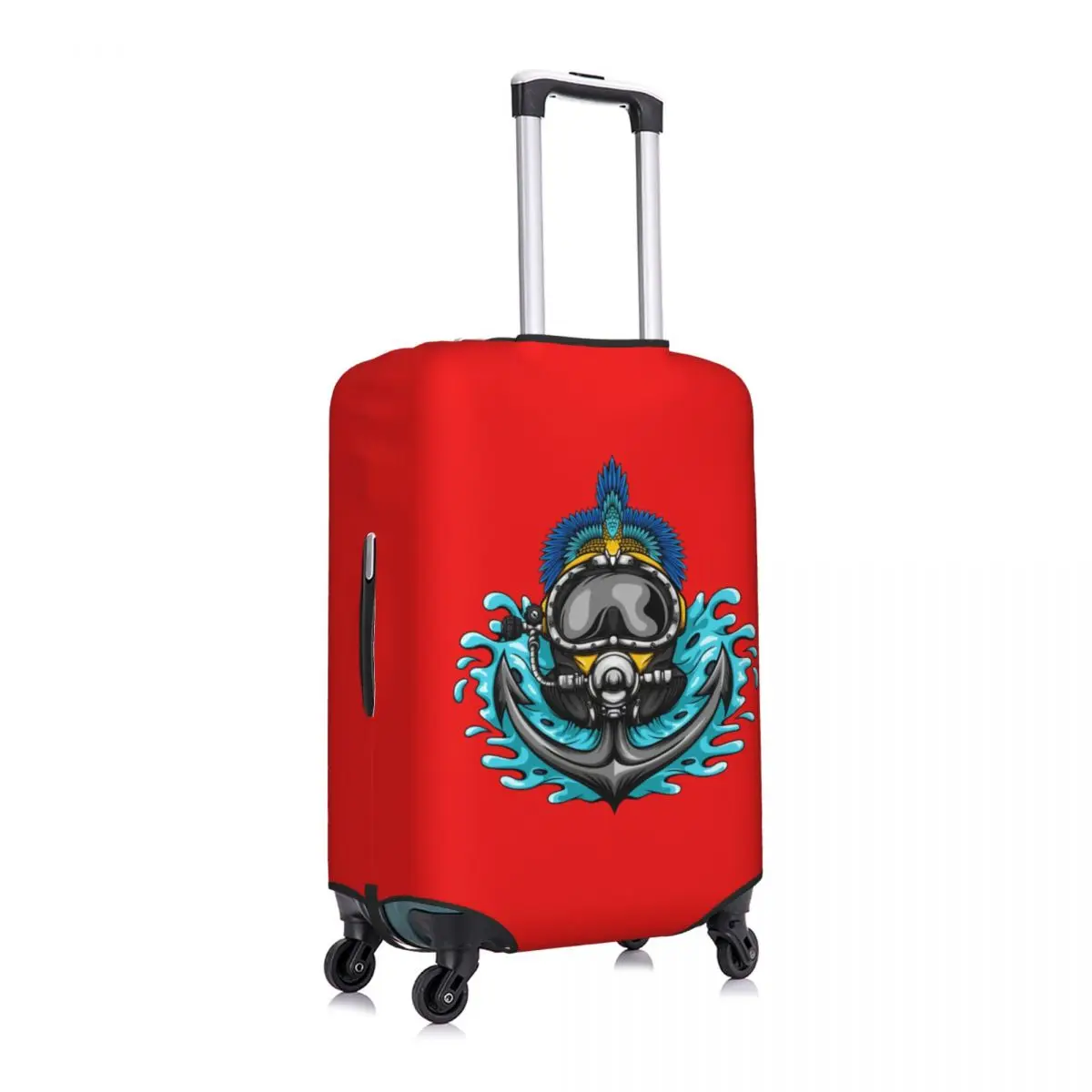 Custom Dive Diver Scuba Diving Anchor Travel Luggage Cover Washable Suitcase Cover Protector Fit 18-32 Inch