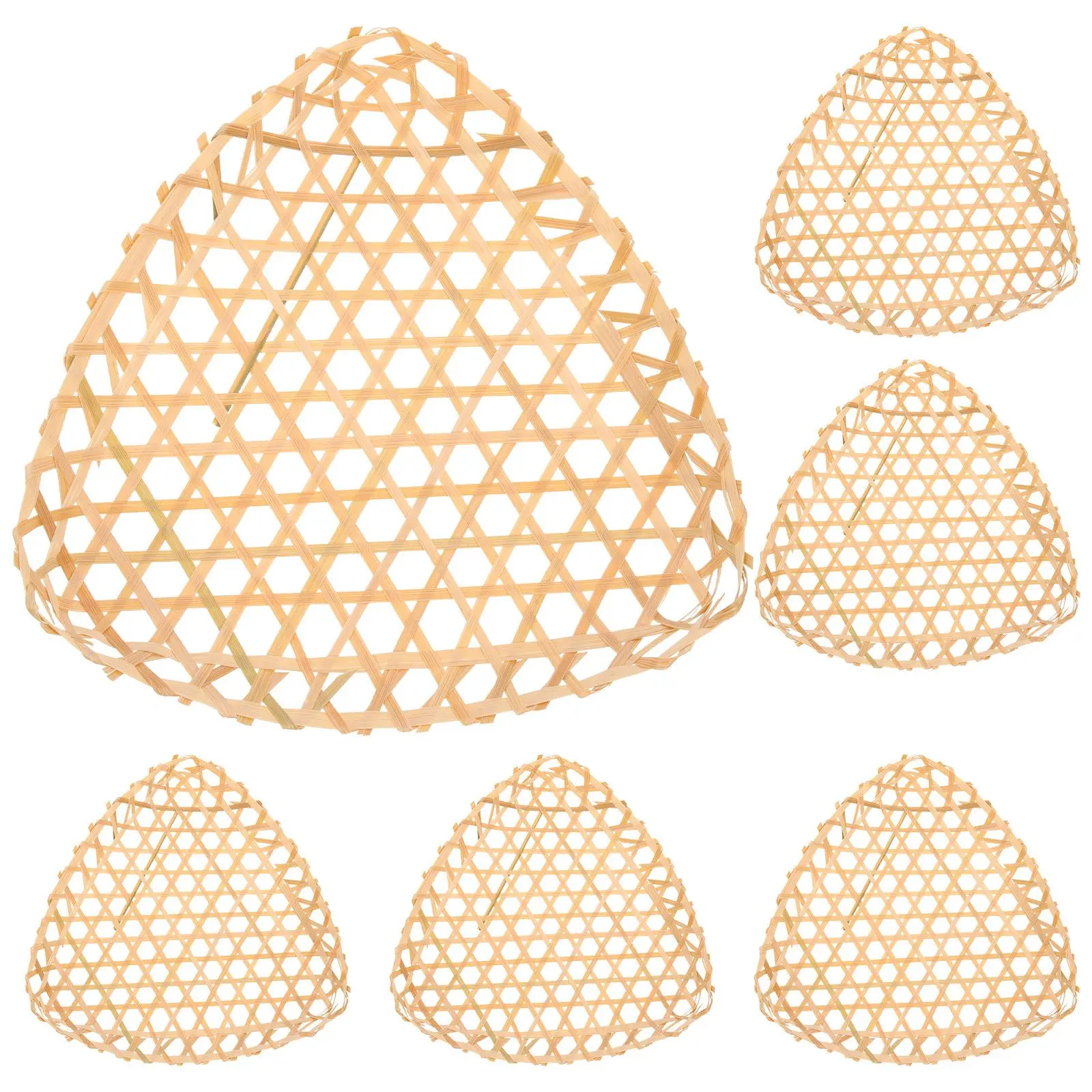 

6 Pcs Bamboo Storage Baskets Woven Food Bread Holder Lightweight Strong No Odor Safe Clean Multipurpose Home Restaurant