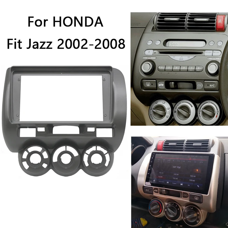 2 Din Head Unit Car Radio Fascia For HONDA Fit Jazz 2002-2008 Auto Stereo Audio Player DVD Panel Dash Kit Frame Bezel Faceplate