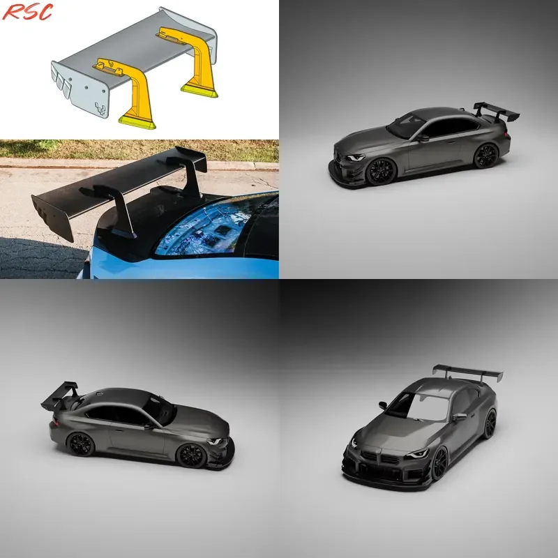 for Vulcan Alpha Style Dry Carbon Swan Neck Tail Wing for BMW F8X G8X M2 M3 M4