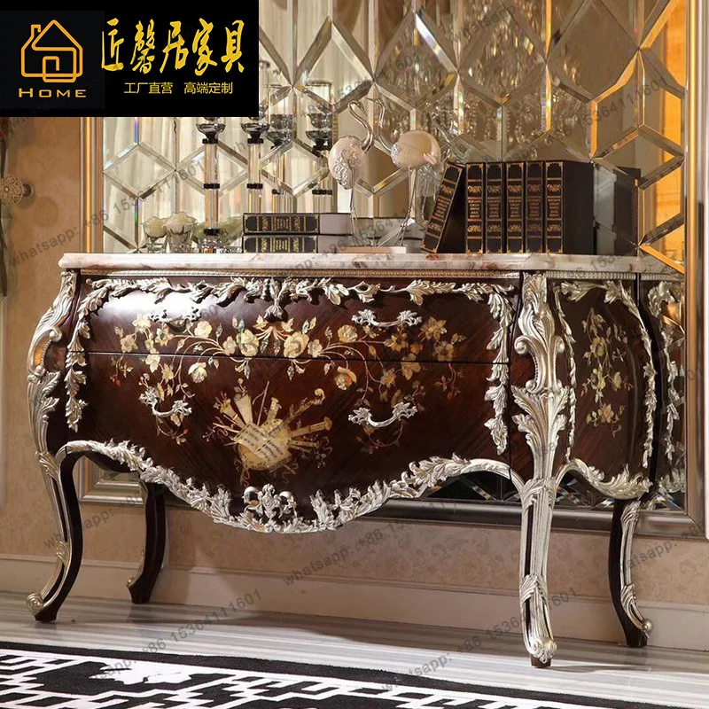 French inlaid shell porch cabinet foyer furniture villa marble porch