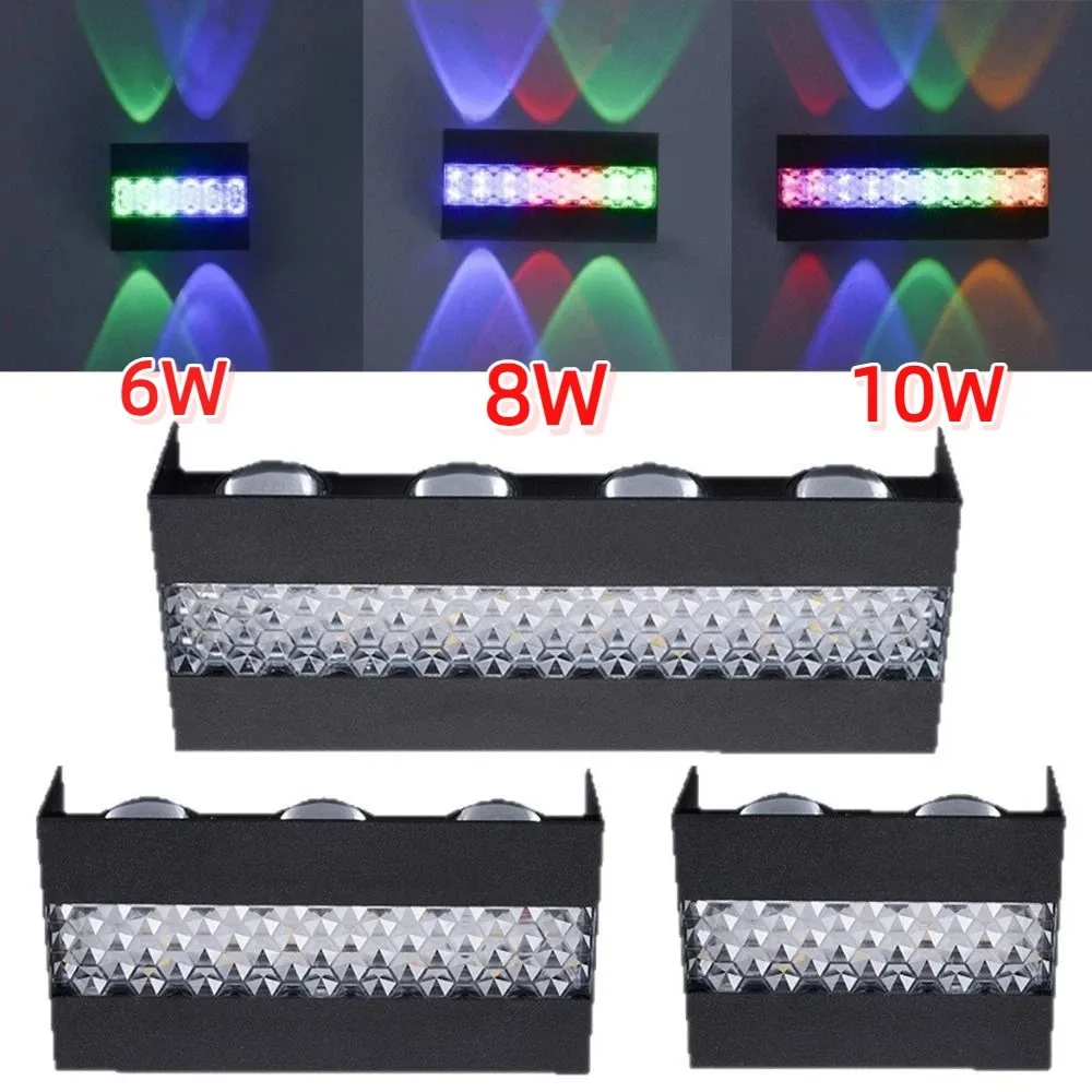

AC85-265V LED Wall Lamp Up Down Illumination Warm/RGB Lights Waterproof Wall Light Modern 10W/8W/6W Outdoor Wall Lantern House