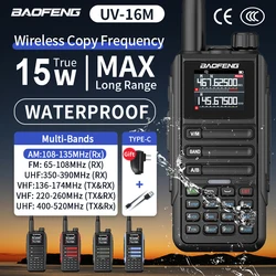 BaoFeng-UV-16M Walkie Talkie, Banda Mulit, Frequência de Cópia Wirless, À Prova D' Água, Alto Poderoso, Longo Alcance, Rádio em Dois Sentidos, Atualização UV16, AM