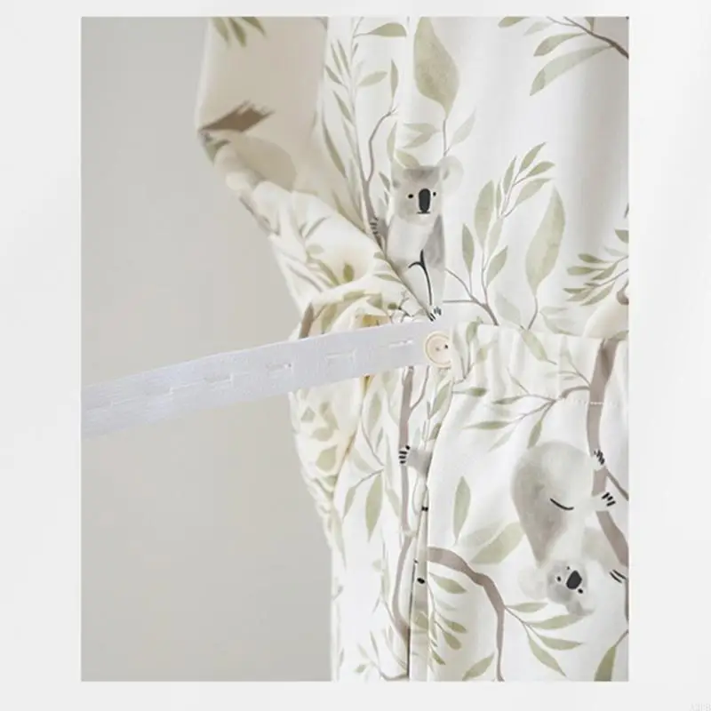 ملابس نوم قطنية للحوامل مع حمالة صدر مدمجة للراحة أثناء الرضاعة بعد الولادة في الخريف والشتاء هدية A2UB #4