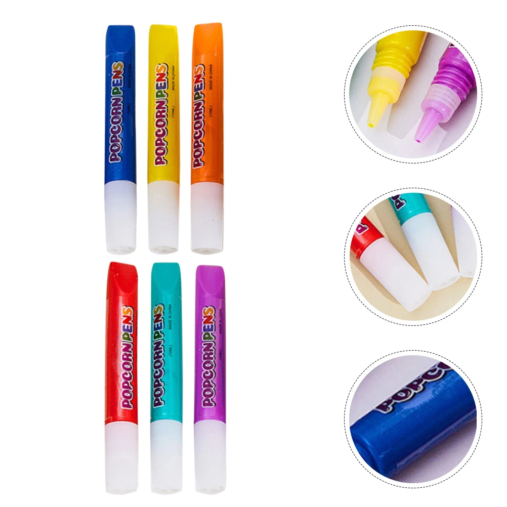 

12pcs Bubble Popcorn Pens Soft Flexible Tip Colorful Diy Drawing Pens For Birthday Christmas Gift School