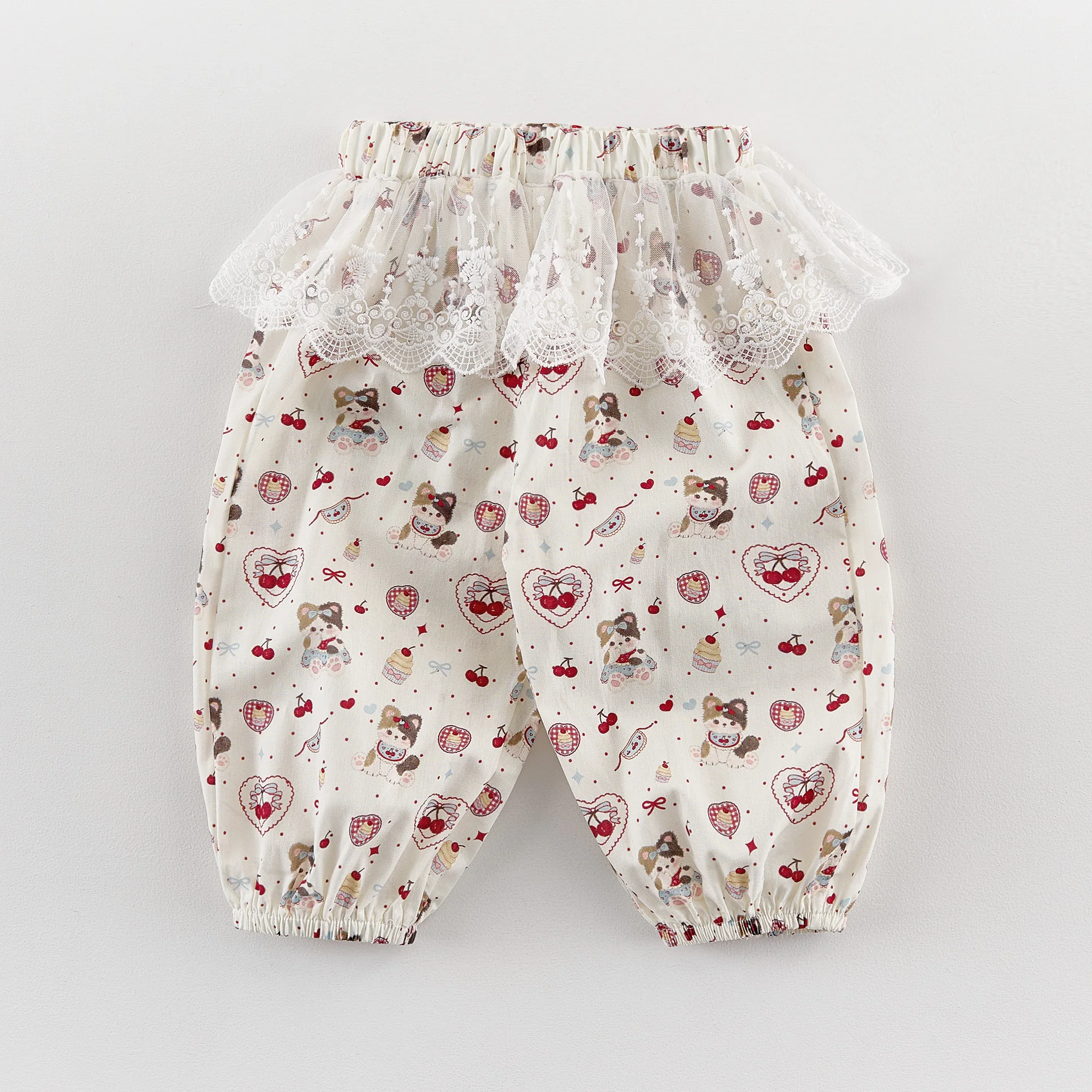 New Autumn-Style Girls' Cute Cartoon Wide-Leg Pants, Baby Casual Pants, Printed Children's Trousers, Long Pants