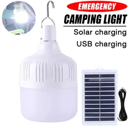 1PC Outdoor USB Rechargeable LED Lamp Bulbs 80W-500W Emergency Light Hook Camping Tent Fishing Portable Solar charging Lanterns