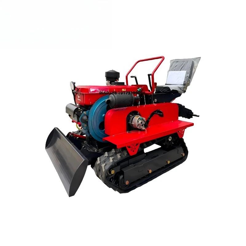 Compact 35 Horsepower Crawler Tractor with Electric Start Yangma Engine and Gearbox for Farmland Use-Bare Metal