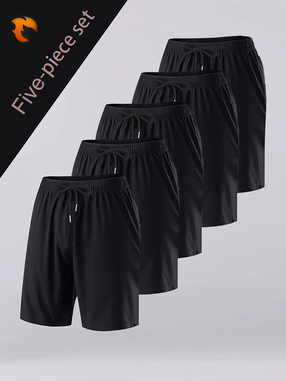 

Мужской комплект из 5 шт. шорт, летние однотонные брюки большого размера, спортивные штаны для бега и тренажерного зала, базовые мужские брюки с высокой талией для скалолазания и треккинга