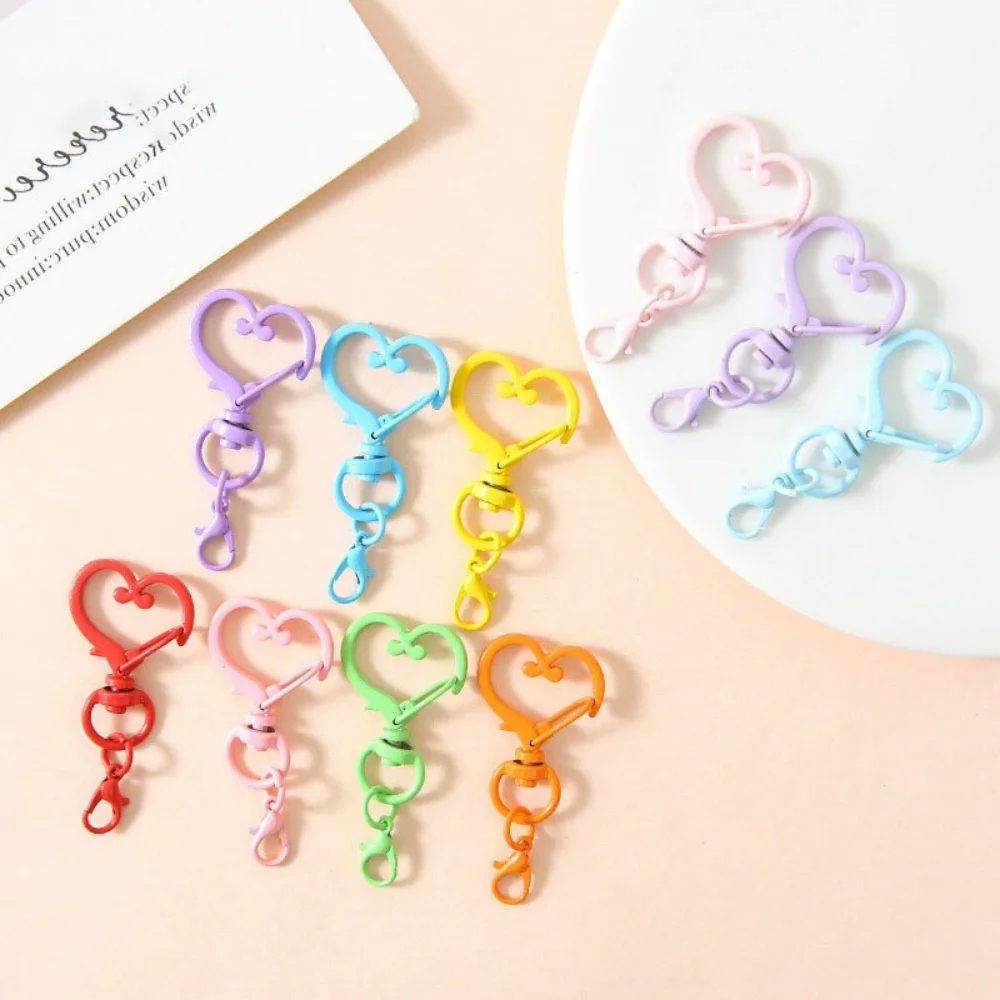 5/10/20pcs/Lot Colorful Heart Lobster Clasp Hooks Keychains For DIY Key Chains Pendants Buckle Jewelry Making Accessories