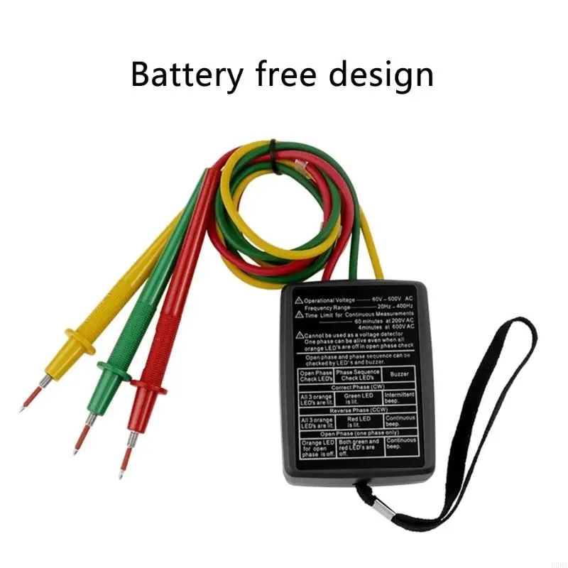 3 Sequenze fase Ordine Presenti I rilevatori indicatore del controllo rotazione 60V-600V