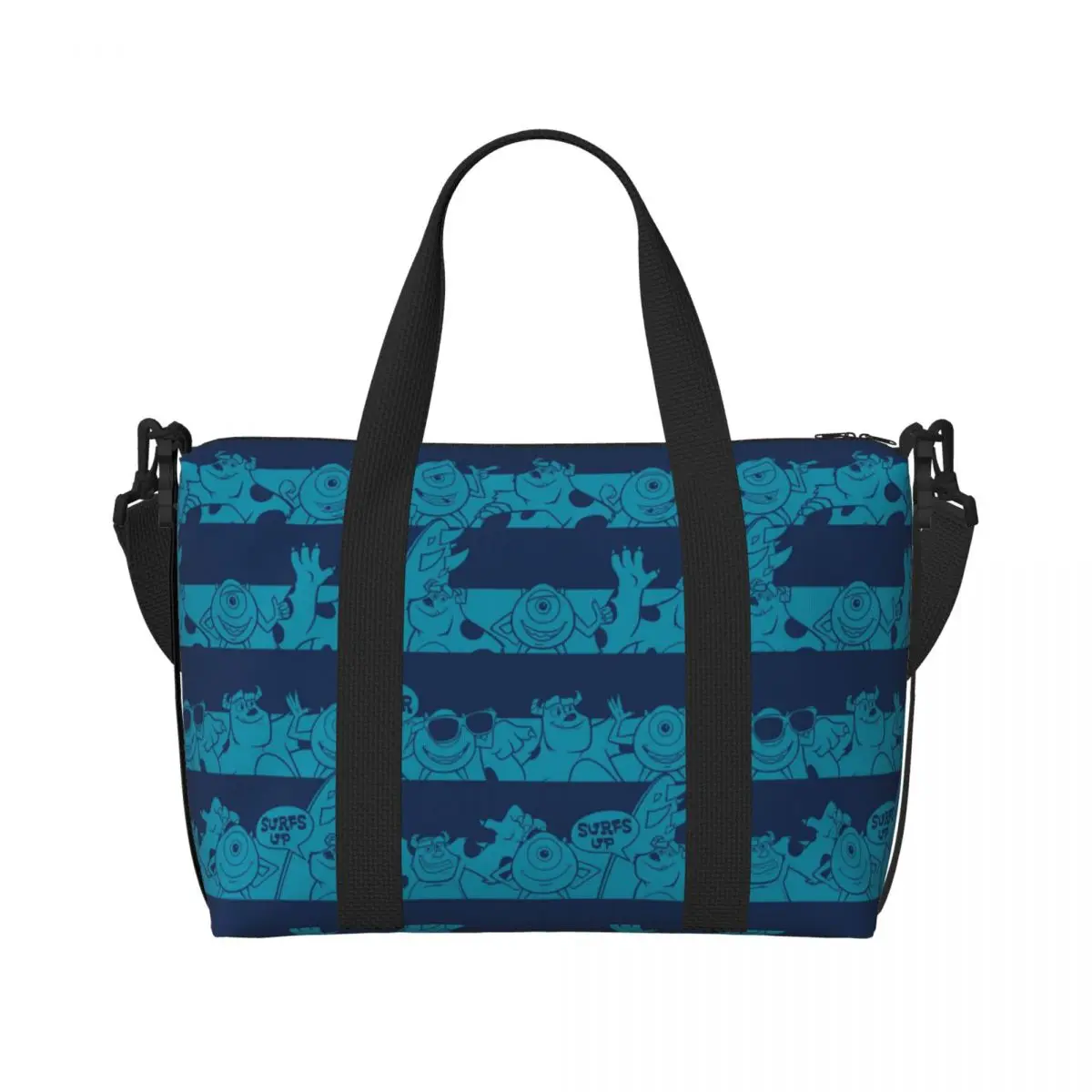 

Custom M-Monsters Anime University Groceries Tote Shopping Bags Women Big Capacity Gym Beach Travel Bags