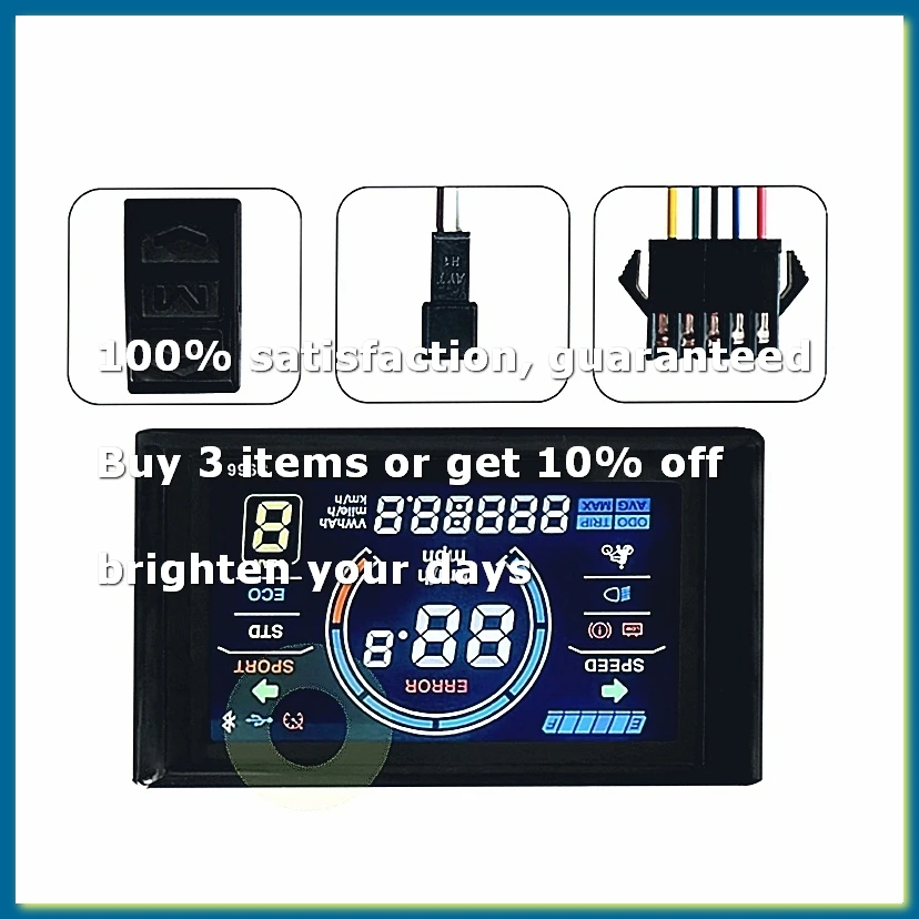 ●24-72V E-Bike LCD-S966 Colorful Display Control Panel with NFC Function SM Plug Electric Bicycle Accessories-ABFB