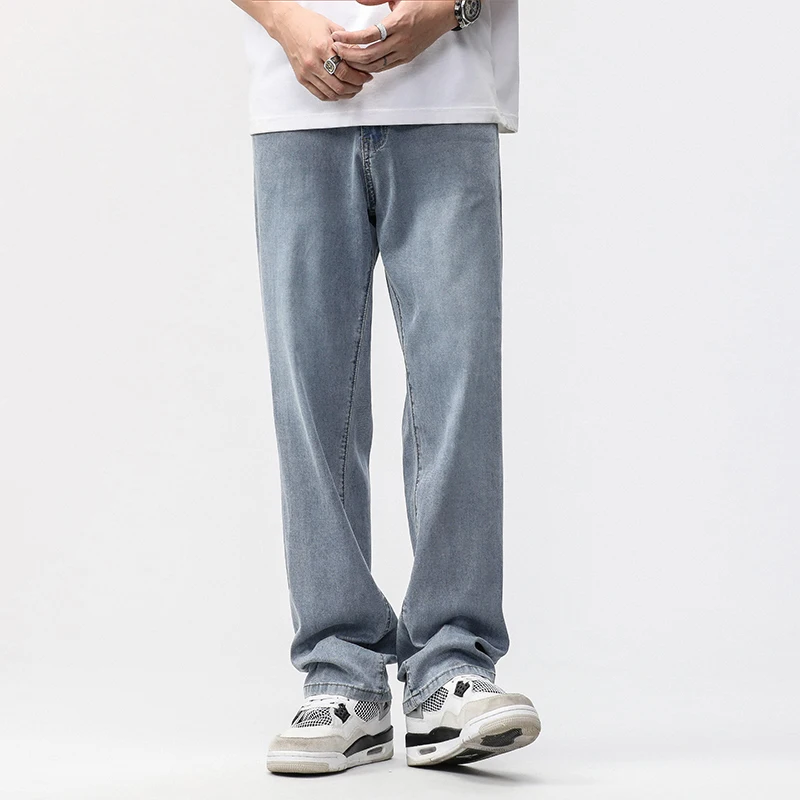 190 سنتيمتر طويل القامة رجل جان ليوسيل واسعة الساق الدنيم بانت الذكور اضافية طويلة طول 115 سنتيمتر 120 سنتيمتر الصيف الملابس الكبيرة ضوء تمتد مستقيم صالح