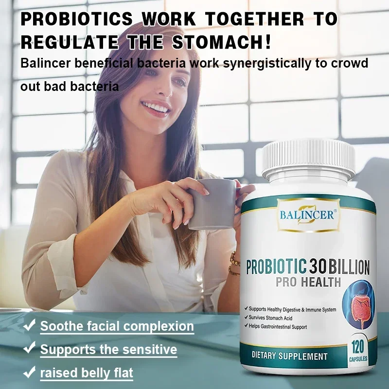 Probiotics 30 Billion CFU-can Support Intestinal Digestion and Immunity, Relieve Constipation and Bloating