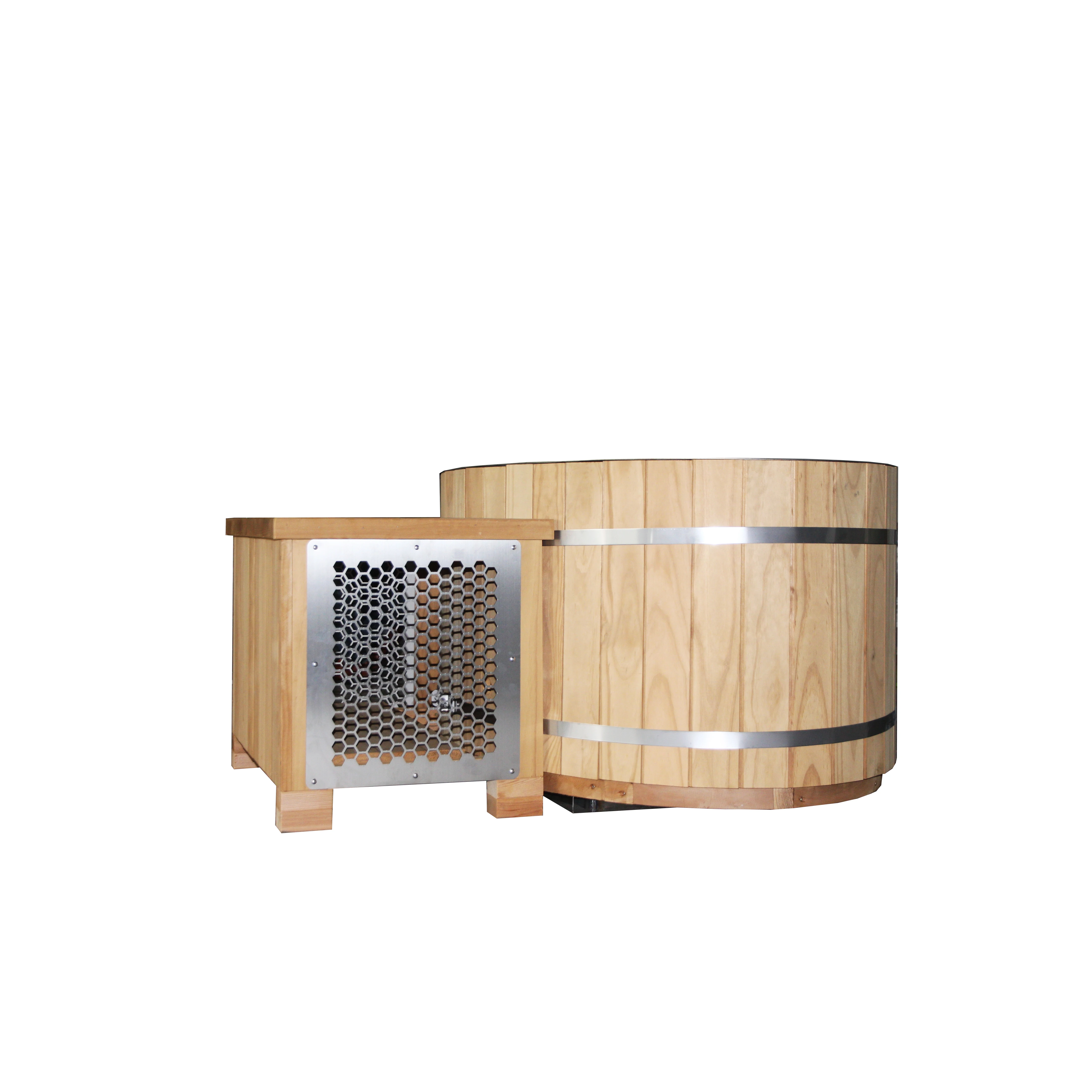 

STLFOEM/ODM Portable Wooden Outdoor Cold Plunge Tub Wholesale Thermo New Zealand Ice Bath Tub Chiller Machine