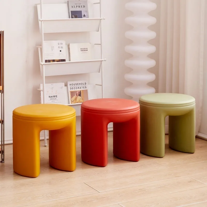 Creative Small Stool Household Home Durable Low Shoe Change Stool Bench Bedroom Dressing Stools Creative Small Round Ottomans