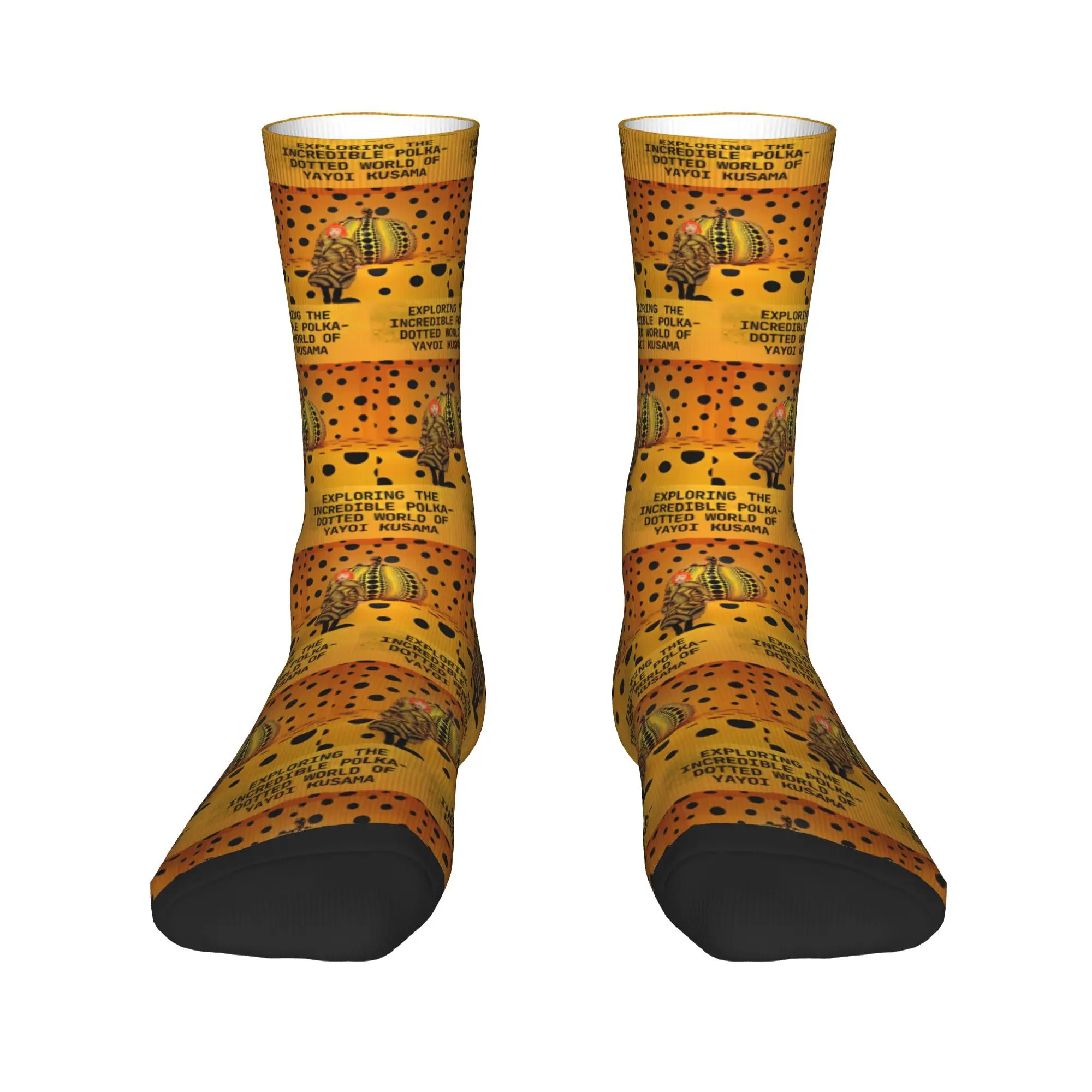 オールシーズン草間彌生抽象絵画靴下原宿ストッキングスポーツミドルチューブソックスソフト男性女性クリスマスギフト